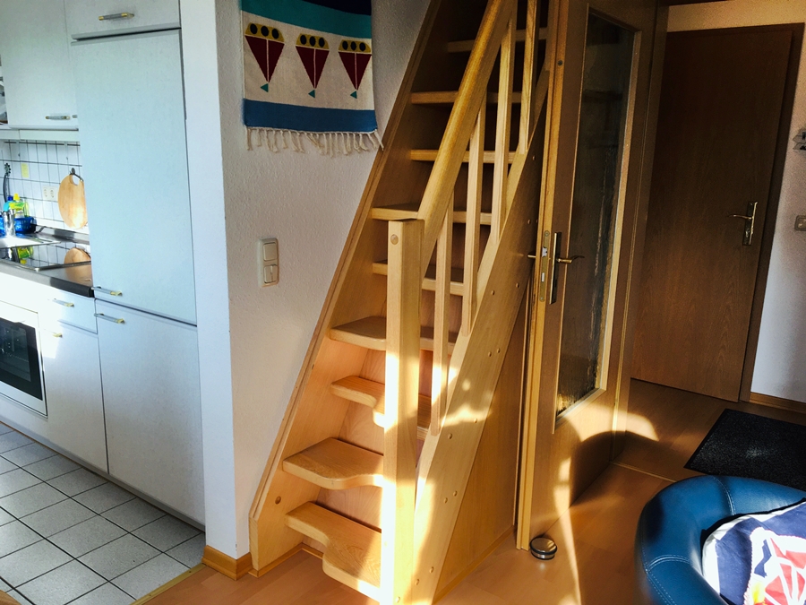 Treppe zum 2. Schlafzi Kapitaen